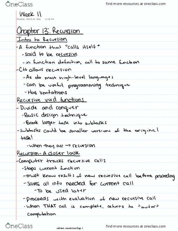 COMP 2710 Lecture 11: Week II Recursion, overloading operators, friend functions, references thumbnail