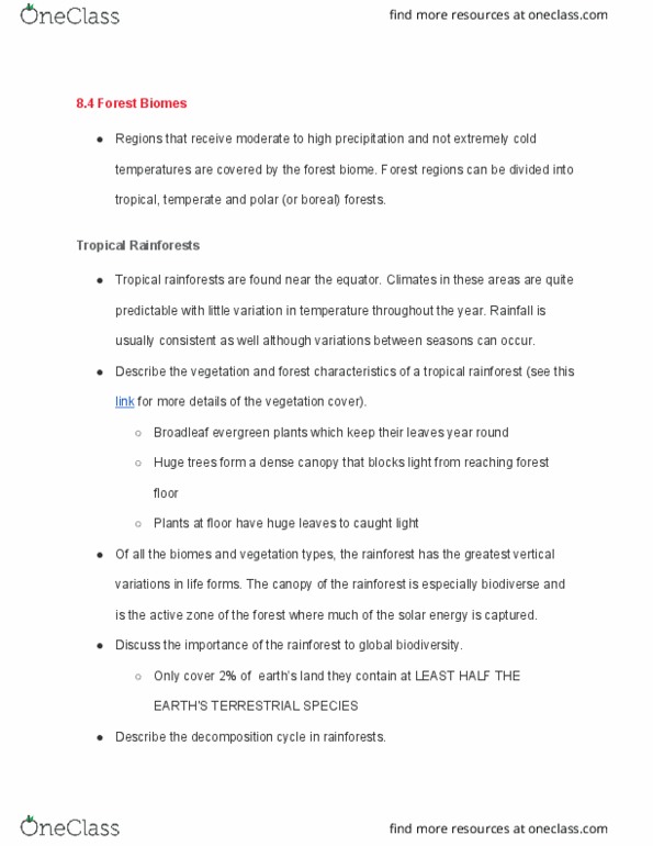 ES101 Lecture Notes - Lecture 34: Sphagnum, Habitat Fragmentation, Water Cycle thumbnail