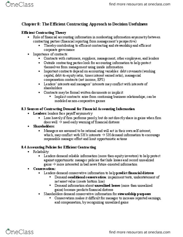 ACCT 455 Lecture Notes - Lecture 8: Credit Risk, Financial Statement, Contract Theory thumbnail