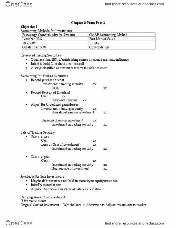 ACG 2021 Lecture Notes - Lecture 15: Fair Market Value, Consolidated Financial Statement, Financial Statement thumbnail