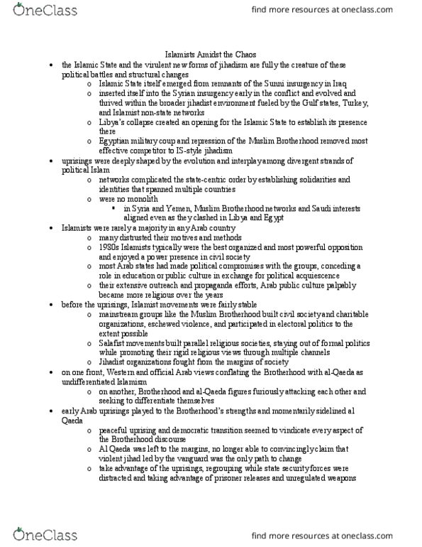 INTL ST 165 Chapter Notes - Chapter 4: Al-Qaeda, Public Culture, Socalled thumbnail