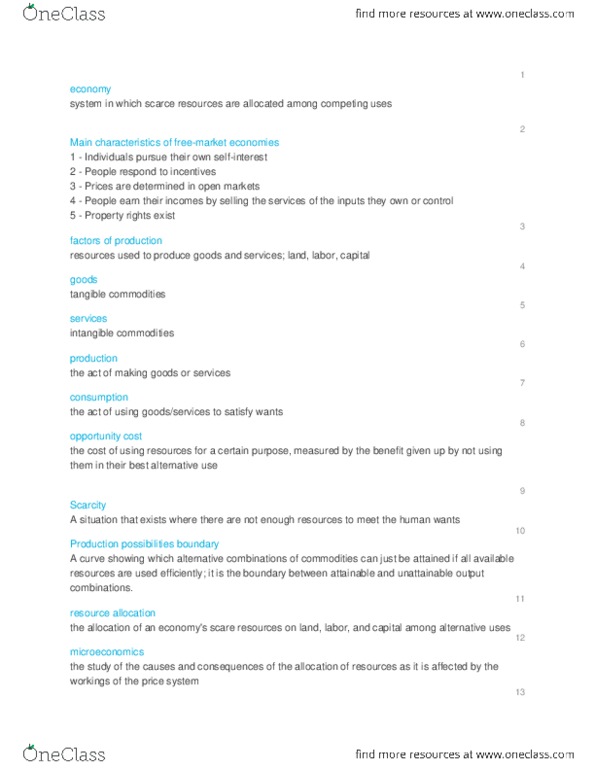 ECON 208 Chapter Notes - Chapter 1: Microeconomics, Opportunity Cost, Barter thumbnail