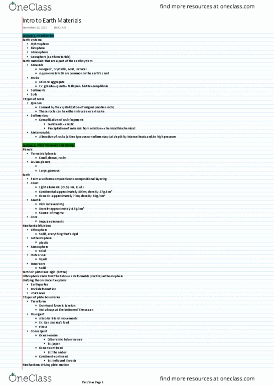 GEO 1115 Lecture 1: Intro to Earth Materials all lectures thumbnail
