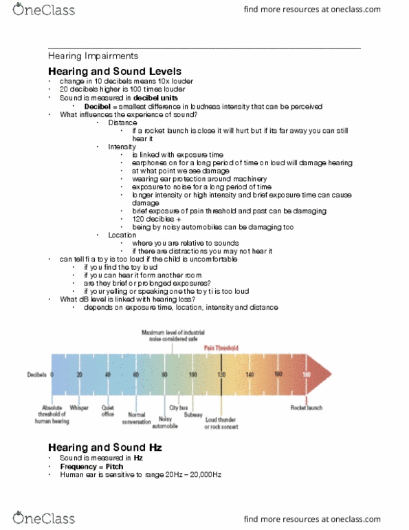 Rehabilitation Sciences 3760A/B Lecture Notes - Lecture 1: Conductive Hearing Loss, Sensorineural Hearing Loss, Inner Ear thumbnail