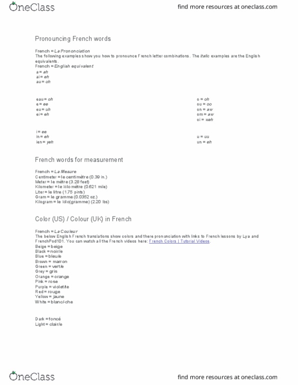 FREN 3051 Lecture Notes - Lecture 13: Kilogram, Ministry Of Intelligence thumbnail