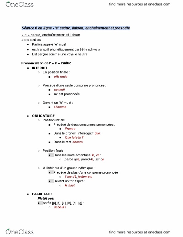 FRAN 2600 Lecture Notes - Lecture 8: Vowel, Dune thumbnail