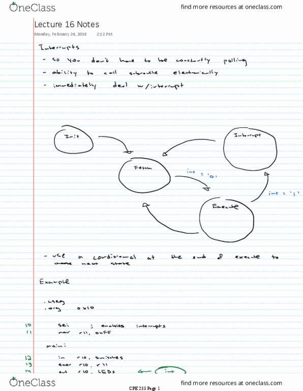 CPE 233 Lecture 16: Lecture 16 Notes thumbnail