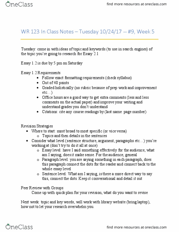 WR 123 Lecture 9: 5.1 WR 123 In Class Notes – Tuesday 10:24:17 #9 thumbnail