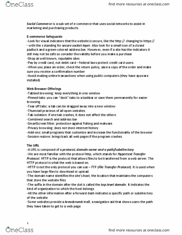 CIS 1200 Chapter Notes - Chapter 3: Transport Layer Security, Debit Card, Hypertext Transfer Protocol thumbnail