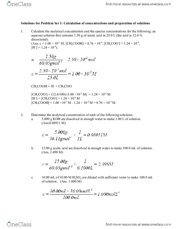 CHEM 2480 Chapter Notes -Concentration, Reagent, Ammonium Hydroxide thumbnail