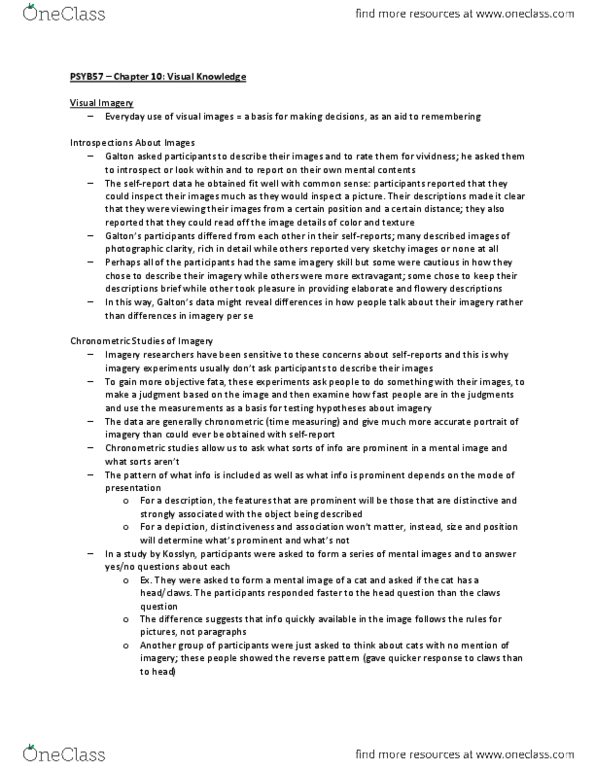 PSYB57H3 Chapter Notes - Chapter 10: Mental Rotation, Occipital Lobe, Image Scanner thumbnail