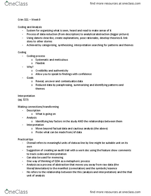 CRIM 321 Lecture Notes - Lecture 9: Workplace Bullying thumbnail