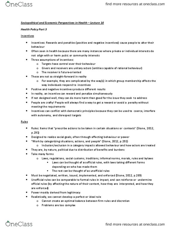 HSS 2321 Lecture Notes - Lecture 14: Substantive Rights thumbnail