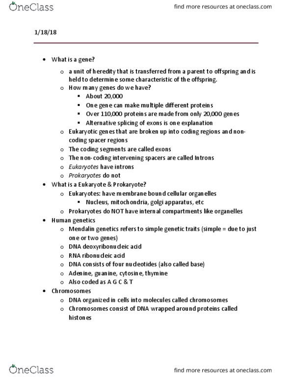 ANTH 168 Lecture Notes - Lecture 6: Golgi Apparatus, Alternative Splicing, Human Genetics thumbnail