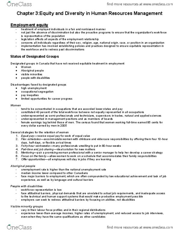 ADMS 2600 Chapter Notes - Chapter 3: Canadian Human Rights Act, Canadian Human Rights Commission, Human Resources Development Canada thumbnail