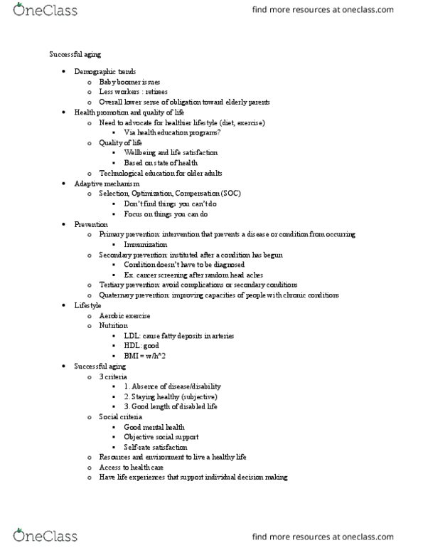 FRHD 2060 Lecture Notes - Lecture 14: Baby Boomers, Aerobic Exercise, Low-Density Lipoprotein thumbnail