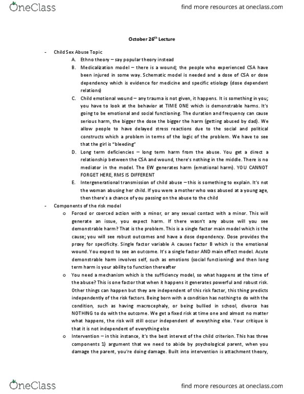 PSYC320 Lecture Notes - Lecture 2: Complement Factor B, Attachment Theory, Medicalization thumbnail