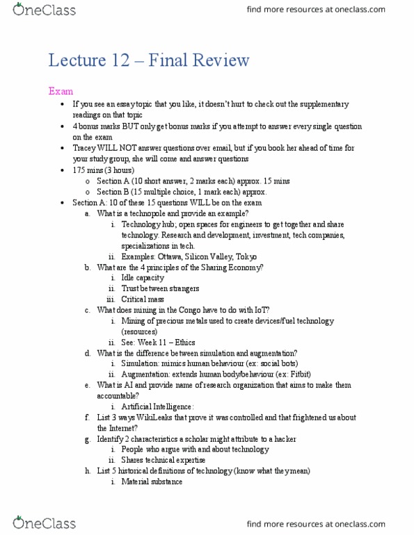 COMS 3403 Lecture Notes - Lecture 12: Social Bot, Technopole, Fitbit thumbnail