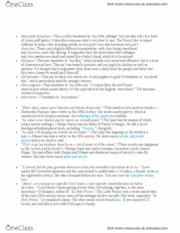 FREN 3051 Lecture Notes - Lecture 10: Puff Pastry, Blaise Pascal, C. S. Lewis thumbnail