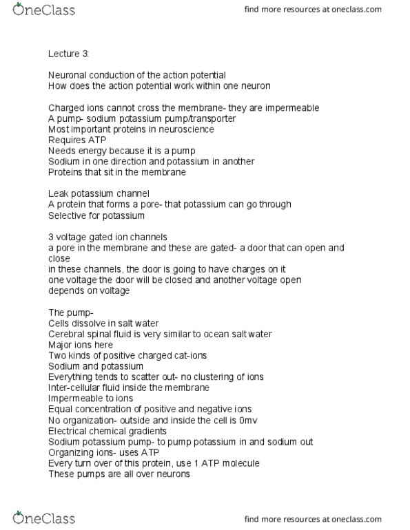 PSYC 211 Lecture Notes - Lecture 3: Cerebrospinal Fluid thumbnail