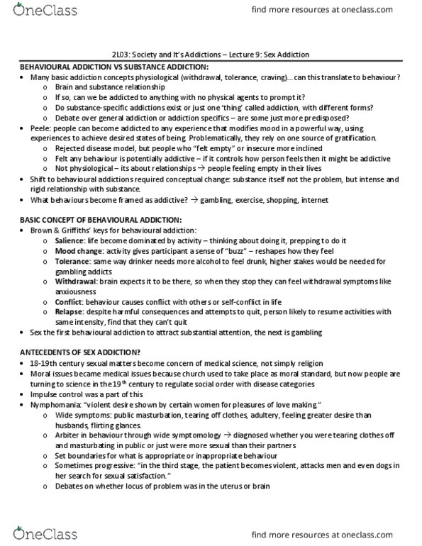 HLTHAGE 2L03 Lecture Notes - Lecture 9: Behavioral Addiction, Voyeurism, Mesolimbic Pathway thumbnail