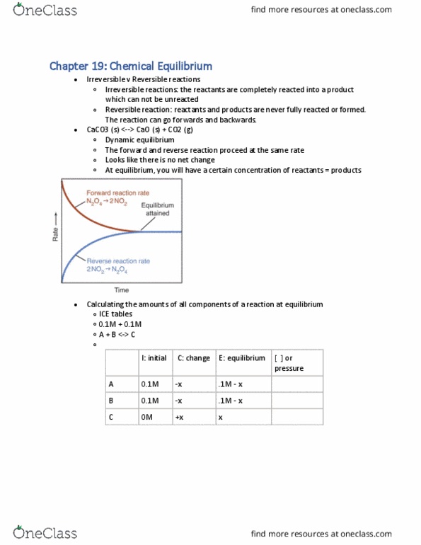 CHEM 6B Lecture Notes - Lecture 5: Reversible Reaction, Dynamic Equilibrium, Equilibrium Constant thumbnail