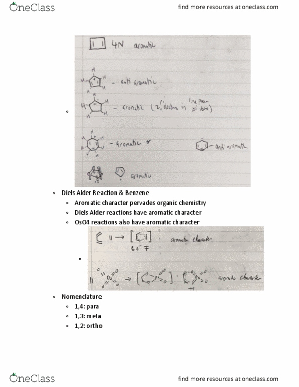 CHEM 140B Lecture Notes - Lecture 12: Diels–Alder Reaction, Benzene, Organic Chemistry thumbnail