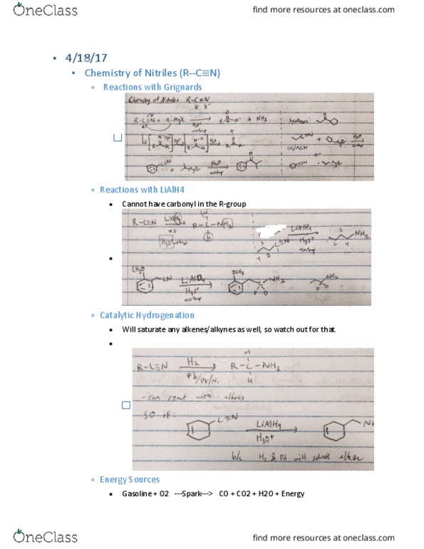 CHEM 140C Lecture Notes - Lecture 5: Lithium Aluminium Hydride, Hydrogenation, Acid Dissociation Constant thumbnail
