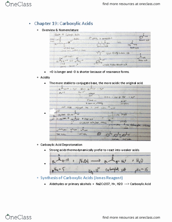 CHEM 140C Lecture Notes - Lecture 1: Jones Oxidation, Deprotonation, Conjugate Acid thumbnail