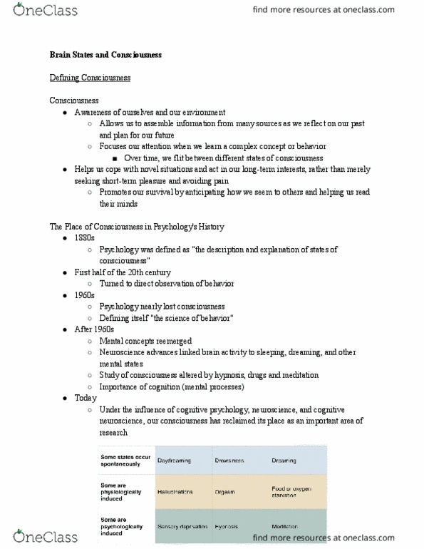 PSYC 111 Lecture Notes - Lecture 4: Snoring, Pineal Gland, Sympathetic Nervous System thumbnail