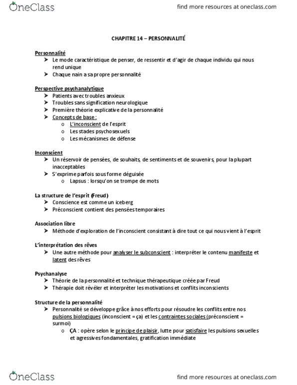 PSY 1502 Chapter Notes - Chapter 14: Thematic Apperception Test, Dune, Le Monde thumbnail