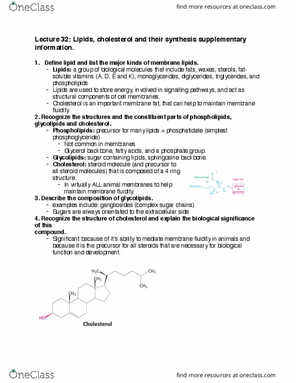 BIOC 300B Lecture Notes - Lecture 32: Sphingomyelin, Pyrophosphate, Safingol thumbnail