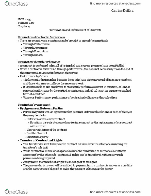 Management and Organizational Studies 2275A/B Chapter Notes - Chapter 9: Life Insurance, Force Majeure, Limited Liability thumbnail