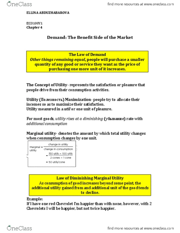 ECO101H1 Chapter Notes - Chapter 4: Demand Curve, Normal Good thumbnail