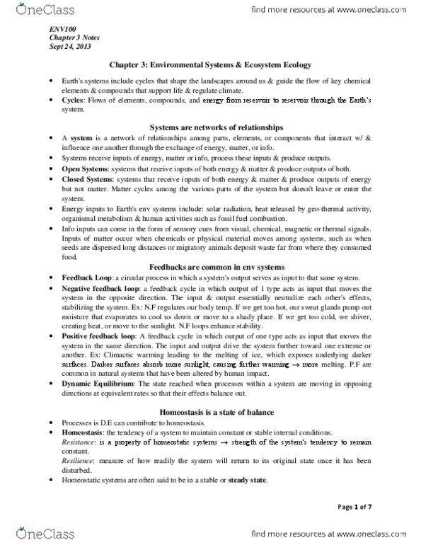 ENV100Y5 Chapter Notes - Chapter 3: Phosphorus Cycle, Ecosystem Ecology, Landscape Ecology thumbnail