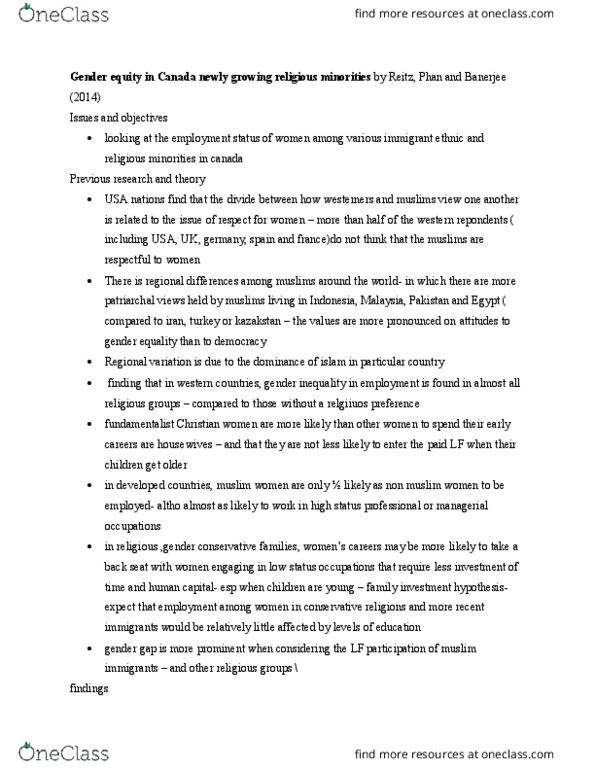 SOC311H1 Chapter Notes - Chapter 16: Human Capital, Christian Fundamentalism, Visible Minority thumbnail