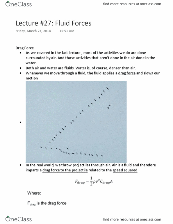 Kinesiology 2241A/B Lecture Notes - Lecture 27: Viscosity, The Fluid thumbnail