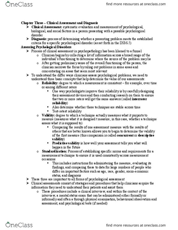 PSYC 3390 Chapter Notes - Chapter 3: Panic Disorder, Hypochondriasis, Hermann Rorschach thumbnail