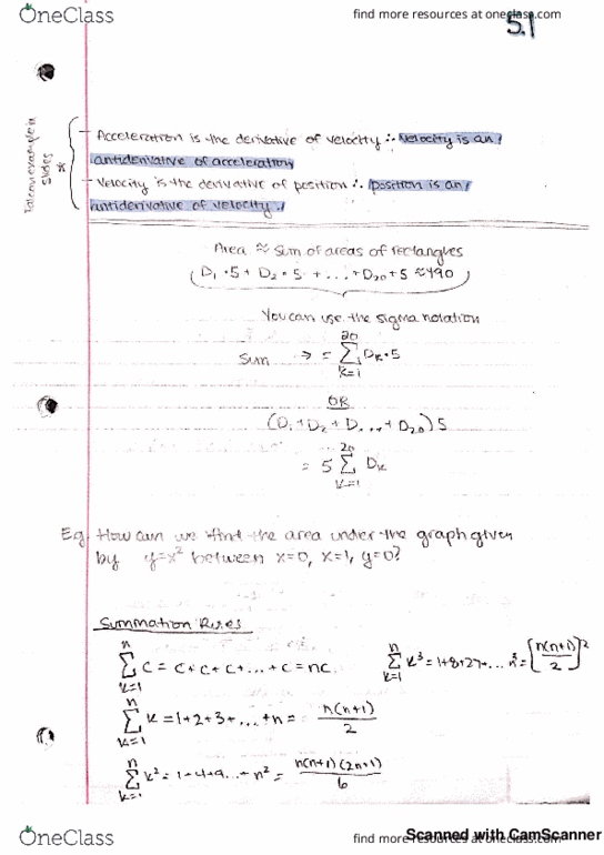 MATH 11B Lecture 2: Antiderivatives and Sigma Notation 5.1 thumbnail