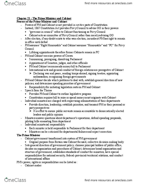 POLI 221 Lecture Notes - Lecture 21: Rational Basis Review, Federal Accountability Act, Minority Government thumbnail