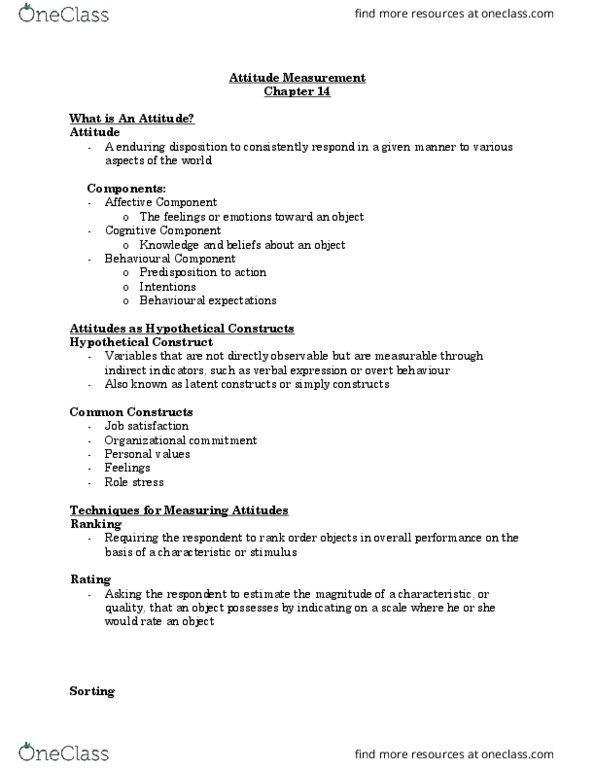 BUS 300 Lecture Notes - Lecture 10: Level Of Measurement, Organizational Commitment, Usability thumbnail