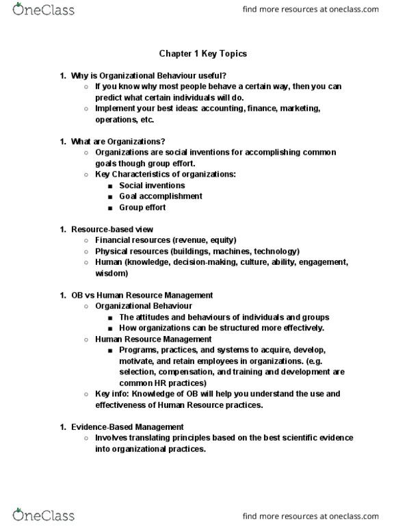 COMMERCE 1BA3 Chapter Notes - Chapter 1: Corporate Social Responsibility, Positive Psychological Capital thumbnail
