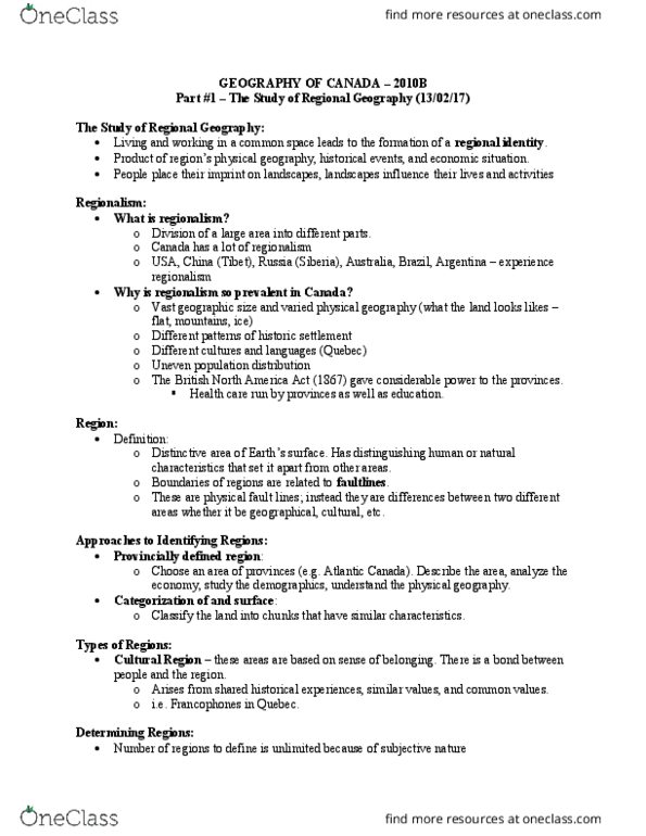 Geography 2010A/B Chapter Notes - Chapter 1-10: Growing Season, Metamorphic Rock, Terra Nullius thumbnail