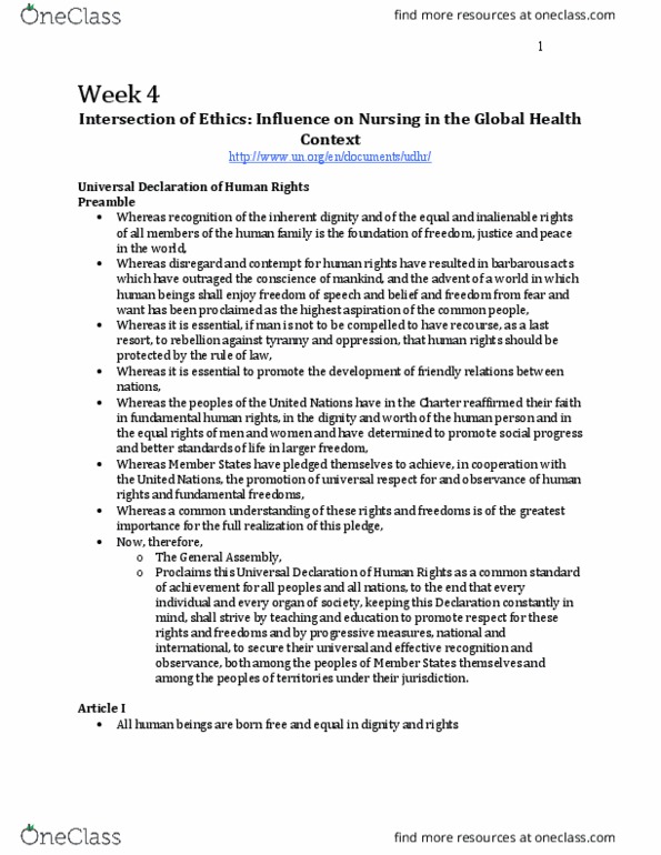 Nursing 3310A/B Chapter Notes - Chapter 4: Humanitarian Principles, Negative And Positive Rights, Sphere Project thumbnail