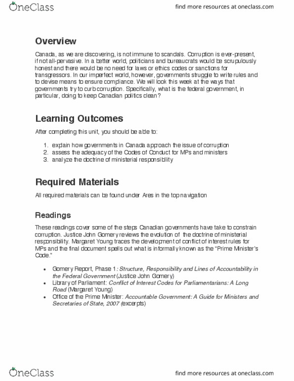 POLS 3440 Lecture Notes - Lecture 5: Ice Fishing, Chrystia Freeland, Sponsorship Scandal thumbnail