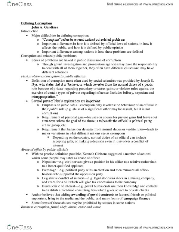 POLS 3440 Chapter Notes -Influence Peddling, Official, Overhead Camshaft thumbnail