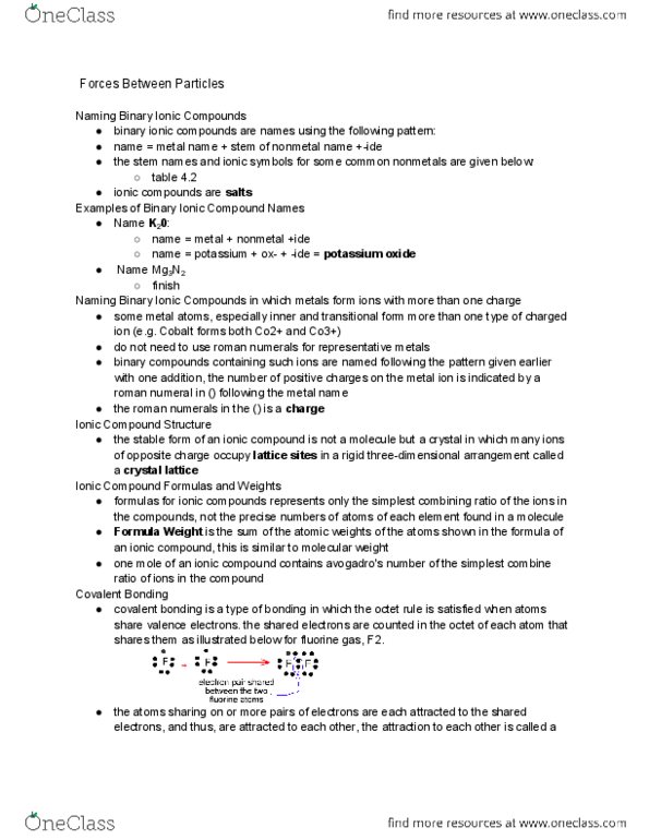 CHM 103 Lecture Notes - Polyatomic Ion, Ionic Compound, Ionic Bonding thumbnail