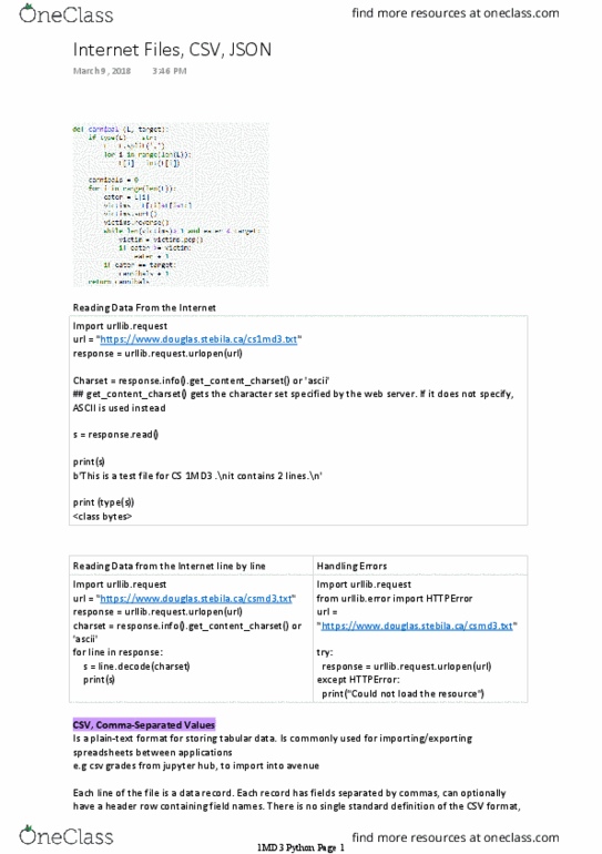 COMPSCI 1MD3 Lecture Notes - Lecture 16: Standard-Definition Television, Plaintext, Ipython thumbnail