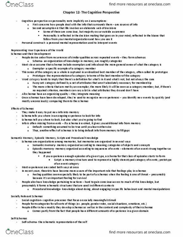 PSYCO333 Lecture Notes - Lecture 15: Operant Conditioning, Implicit-Association Test, Episodic Memory thumbnail