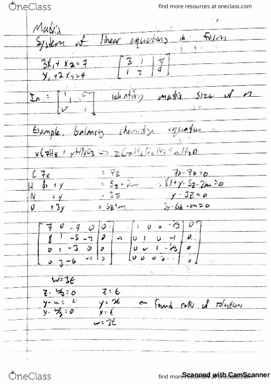 MATH 15a Lecture 2: Matrix thumbnail